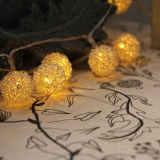 Innoo Tech Warm White LED String Light Battery Powered Aluminum Ball Indoor Lights Fairy for Outdoor Party Christmas 30 Globe: Home Improvement
