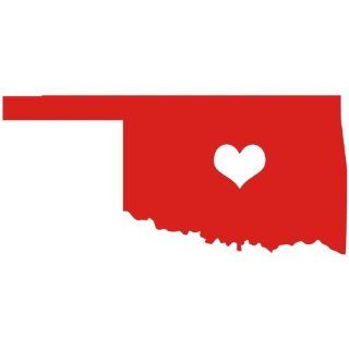 OKLAHOMA STATE LOVE with HEART 5" (color: RED) Vinyl Decal Window Sticker for Cars, Trucks, Windows, Walls, Laptops, and other stuff.: Everything Else