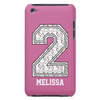Personalized Baseball Number 2 iPod Case Mate Cases