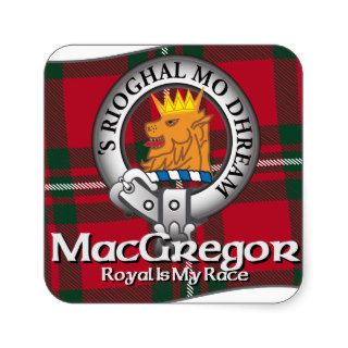 MacGregor Clan Square Stickers