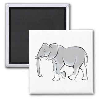 Artistic Gray elephant Refrigerator Magnets