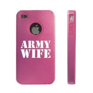Apple iPhone 4 4S 4G Pink D9063 Aluminum & Silicone Case Army Wife: Cell Phones & Accessories
