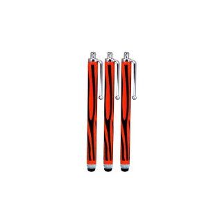 Fone Case Verizon Ellipsis 7 Zebra Aluminium Capacitive Stylus Touch Pen (3 Pack) (Black & Red): Cell Phones & Accessories
