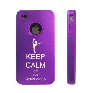 Apple iPhone 4 4S Purple D6984 Aluminum & Silicone Case Cover Keep Calm and Do Gymnastics: Cell Phones & Accessories