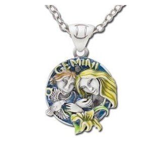 Gemini Sign Pendant Necklace Women's Men's Spiritual Horoscope Zodiac Astrology Jewelry Design By Artist Jody Bergsma: Jewelry