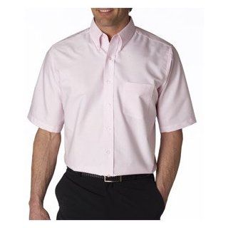 High Quality Men?s Classic Wrinkle Free Short Sleeve Oxford   Pink: Clothing
