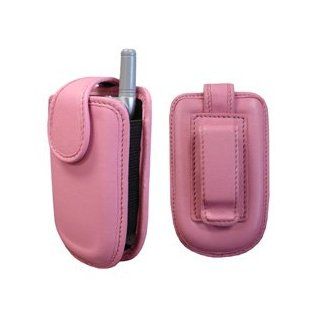 Luscious Leather Cell Phone Holder with Swivel Belt Clip (6121 01278) (Pink): Clothing