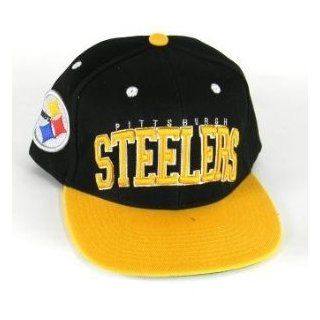 NFL Licensed Pittsburgh Steelers 2 Tone Flat Bill Snap Back Baseball Hat Cap Lid : Sports Fan Baseball Caps : Sports & Outdoors