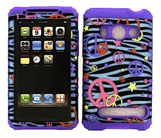 3 IN 1 HYBRID SILICONE COVER FOR HTC EVO 4G HARD CASE SOFT LIGHT PURPLE RUBBER SKIN ZEBRA PEACE LP TE321 S A9292 KOOL KASE ROCKER CELL PHONE ACCESSORY EXCLUSIVE BY MANDMWIRELESS: Cell Phones & Accessories