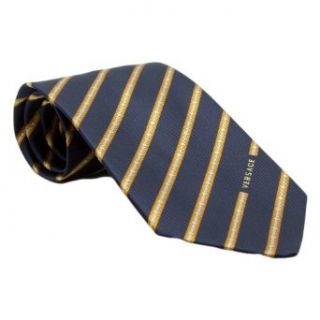 Versace VE BO321 005 Gold/Black Stripe Woven Silk Men's Tie at  Mens Clothing store: Neckties