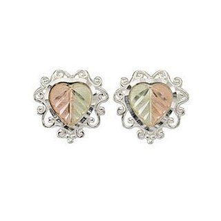 Black Hills Gold Heart Earrings in Sterling Silver from Coleman: Coleman's Black Hills Gold: Jewelry