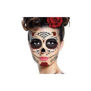 Sugar Skull Makeup Temporary Tattoo : Day Dead Tattoo : Beauty