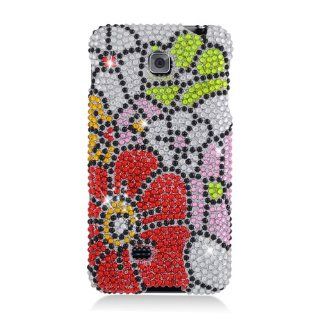 Eagle Cell PDLGP870S325 RingBling Brilliant Diamond Case for LG Escape P870   Retail Packaging   Green/Red Flower: Cell Phones & Accessories
