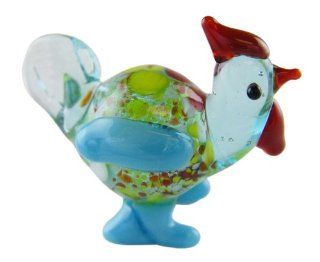 Miniture Glass Figurines Glass Zoo Figurine Animals   Spotted Turkey Toys & Games