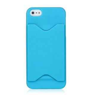 EarlyBirdSavings Light Blue Hard Back Credit Card Slot Case Cover for Apple iPhone 5 5G 6th: Cell Phones & Accessories