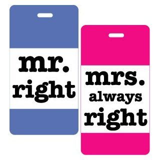 Mr & Mrs Right 2pc Luggage Tag Set: Clothing