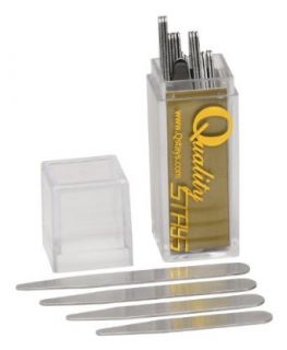36 Metal Collar Stays in a Clear Plastic Box   4 Sizes at  Mens Clothing store
