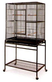 Large Wrought Iron Flight Canary Parakeet Cockatiel Lovebird Finch Cage With Removable Stand #15 Black Bird Cage, 32 Inch by 19 Inch by 64 Inch : Parrot Cages : Pet Supplies
