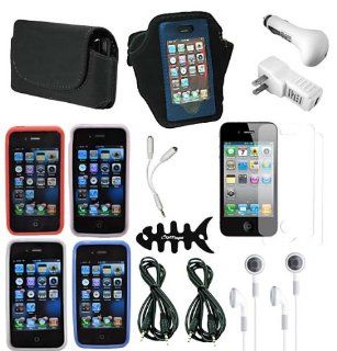 CrazyOn Digital 17 items Cases, Charger Screen Protector for AT & T Verizon Sprint Apple iPhone 4S Retail Package   Combo Pack   Retail Packaging   Black: Cell Phones & Accessories