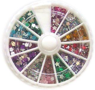 1200 3mm Flower & Star Nail Art Craft Rhinestones Wheel Kit : Nail Care Product Sets : Beauty