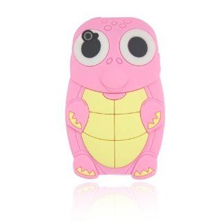 Cute Turtle Animal Silicone Case for Iphone 4 and 4S Pink Cell Phones & Accessories