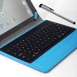 Lumsing Removable Keyboard, Case and Stand + Stylus Pen For Apple iPad 2, iPad 3 (The New iPad 3), iPad 4 (4th Gen) Magnetic Smart Cover PU Leather Case Stand With Wireless Bluetooth Keyboard Premium Keyboard Folio Case Cover for For Apple iPad 2/3/4 (Blue