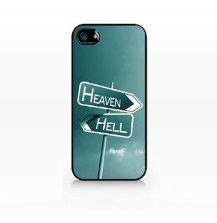 Heaven, Hell   Flat Back, iphone 4 case, iphone 4s case, Hard Plastic Black case   GIV IP4 363 BLACK: Cell Phones & Accessories