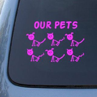 STICK PETS   Dog Cat Figures   Vinyl Decal Sticker 1649  Vinyl Color: Pink: Automotive