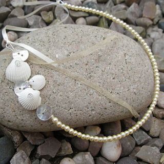 personalised seashell and pearl lucky bridal horseshoe  by bunny loves evie