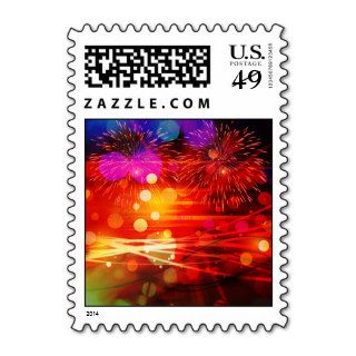 Light Up the Sky Light Rays and Fireworks Postage Stamps