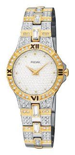 Pulsar Women's PTA366 Crystal Accented Two Tone Stainless Steel Watch: Pulsar: Watches