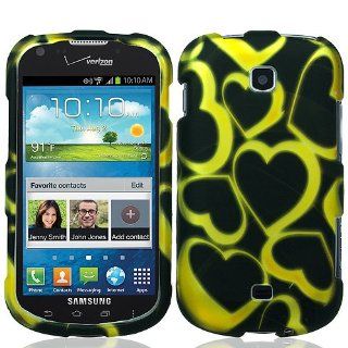 Black Yellow Heart Hard Cover Case for Samsung Galaxy Stellar SCH i200 Cell Phones & Accessories