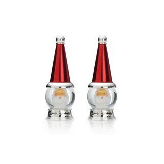 Towle Holiday Wishes Santa Snow Globe Salt & Pepper Shakers Kitchen & Dining