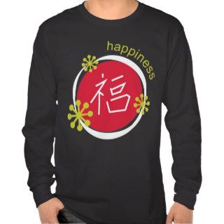 Chinese Character Symbol Happiness Black Shirt