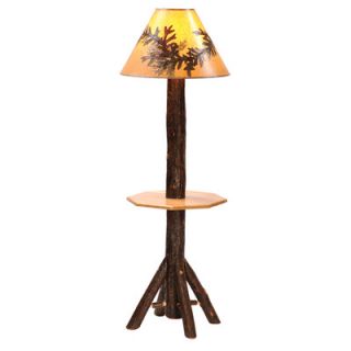 Fireside Lodge Traditional Cedar Log Floor Lamp with Shelf