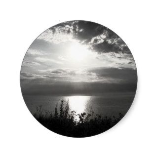 Greetings the Baltic Sea, black and white Round Stickers