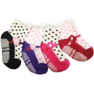 Wrapables Non slip Mary Jane Mesh Socks for Baby (Set of 4) Infant And Toddler Socks Clothing