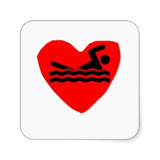 Swimming Heart Sticker
