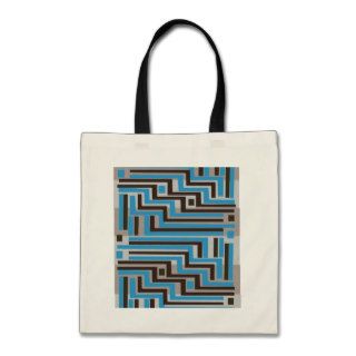 Turquoise and Brown Retro style art Tote Bag
