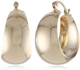 14k Yellow Gold 10mm Hoop Earrings Jewelry