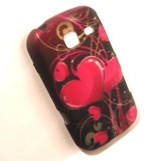 Samsung SCH S380c S380c Hard Pink Black Green Twin Heart Fusion Case Skin Cover Mobile Phone Accessory: Cell Phones & Accessories