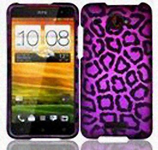 Purple Leopard Print Hard Cover Case for HTC Droid DNA 6435: Cell Phones & Accessories