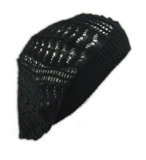 Womens Fashion Crochet Beanie Hat Knit Beret Skull Cap Tam (Black) at  Womens Clothing store