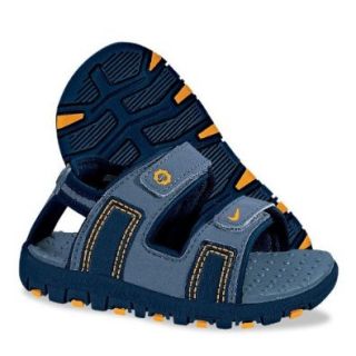 Nike NDestrukt Sandal   Toddler (Blue Dusk/ Dark Obsidian/ Shock Orange)   4C: Shoes