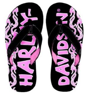 Harley Davidson Kid's Jill Flip Flop   Girls (1, Black/Pink) Sandals Shoes