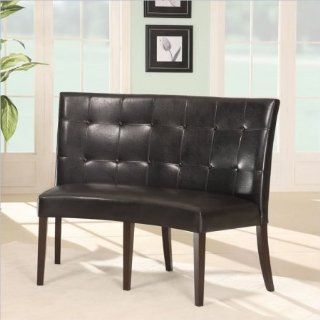 Modus Furniture 2Y0266D Bossa Dining Height Banquette, Black Leatherette   Dining Chairs