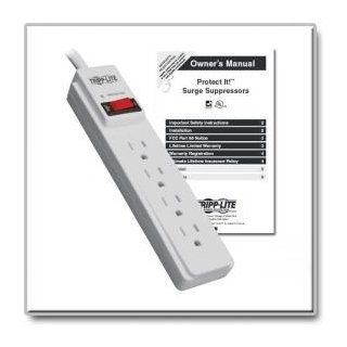 Tripp Lite TLP404 Surge Protector Strip 120V 4 Outlet 4ft Cord 450 Joule: Computers & Accessories