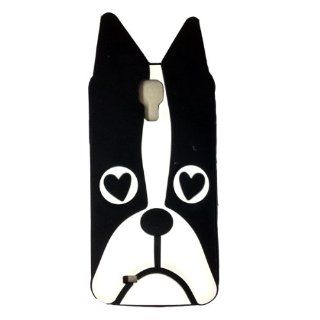 Minidandan Cute Cartoon Animal Dog Soft Silicone Skin Case Cover Compatible for Samsung Galaxy S4 I9500(black): Cell Phones & Accessories
