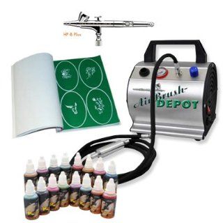 IWATA AIRBRUSH TATTOO KIT 16 Includes: COMPRESSOR, HOSE, AIRBRUSH, INK, AND STENCILS