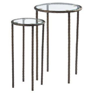 Midwest CBK Metal Rope Glass Top Table, Set of 2   End Tables